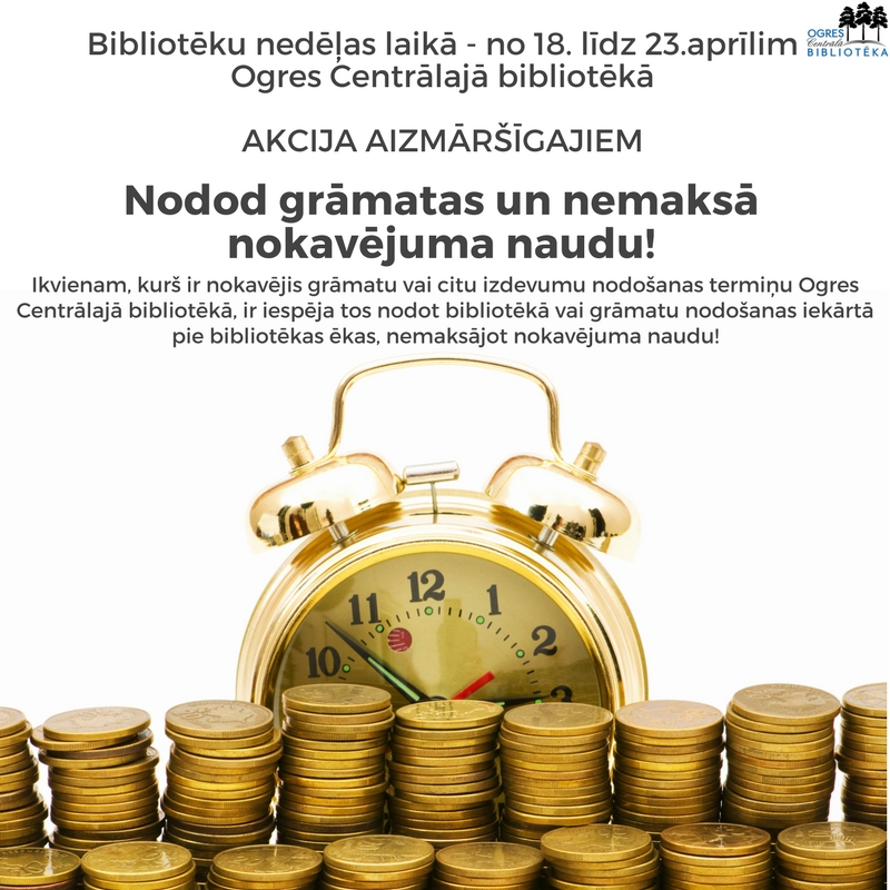 Akcija Aizmāršīgajiem: Nodod Grāmatas Un Nemaksā Nokavējuma Naudu!