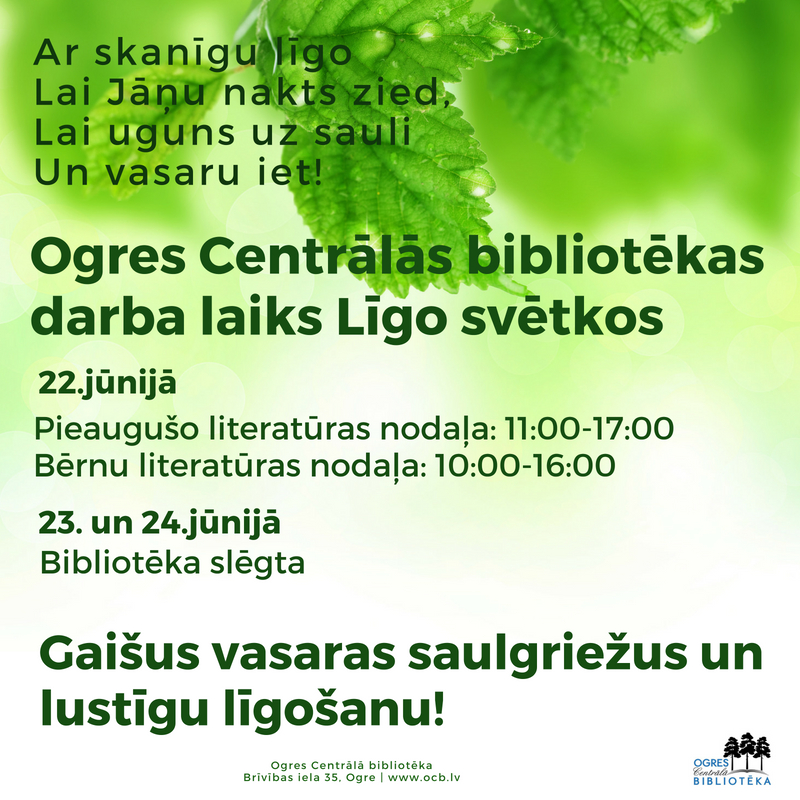 Darba Laika Izmainas Ligo Svetkos OCB