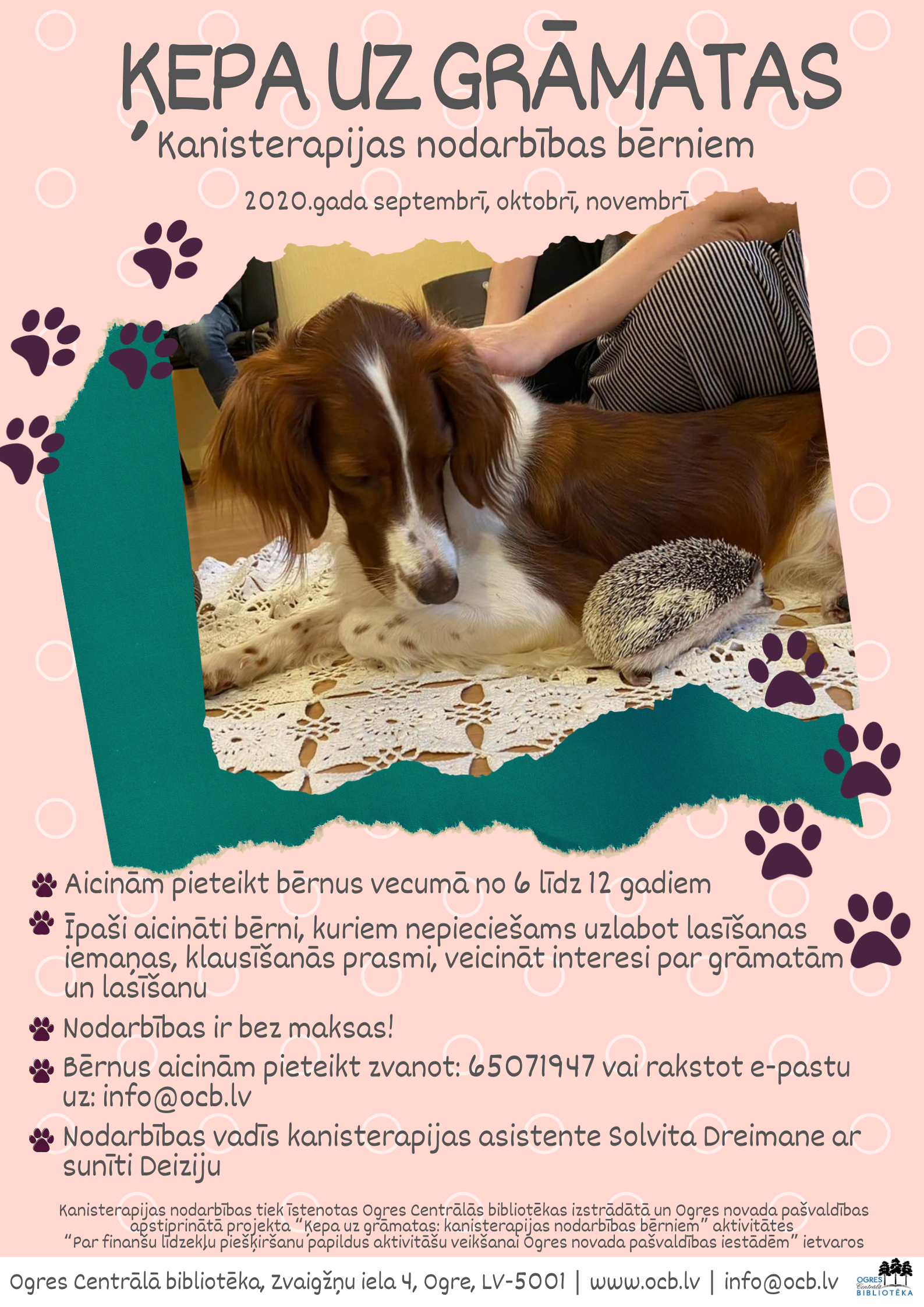 Aicinām Pieteikt Bērnus Kanisterapijas Nodarbībām