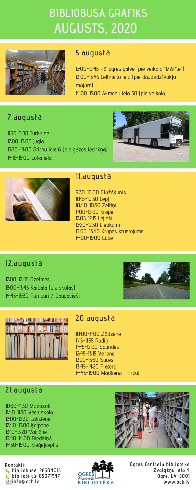 Bibliobusa Grafiks Augustā